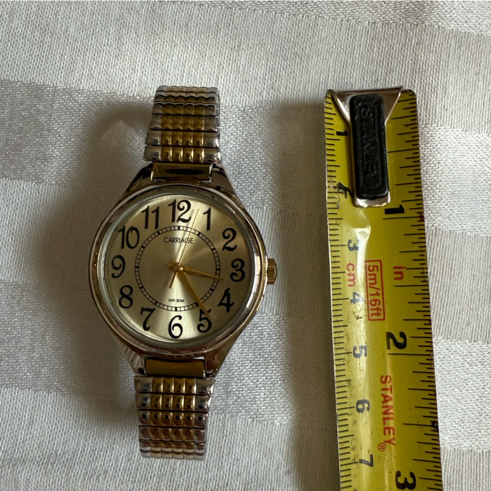 Carriage by Timex Gold and Silver Watch w/elastic band